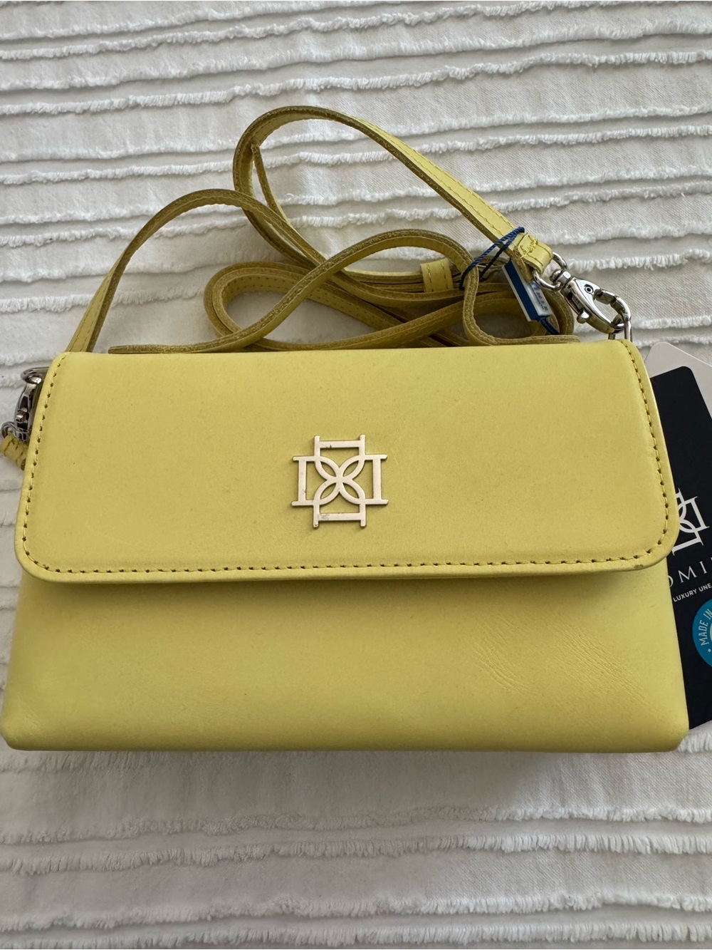 Dominie Luxury Yellow Leather Crossbody Bag